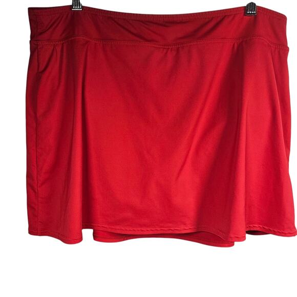Lands' End Women's Tummy Control Swim Skirt in Red Plus Size 16 - Picture 4 of 10